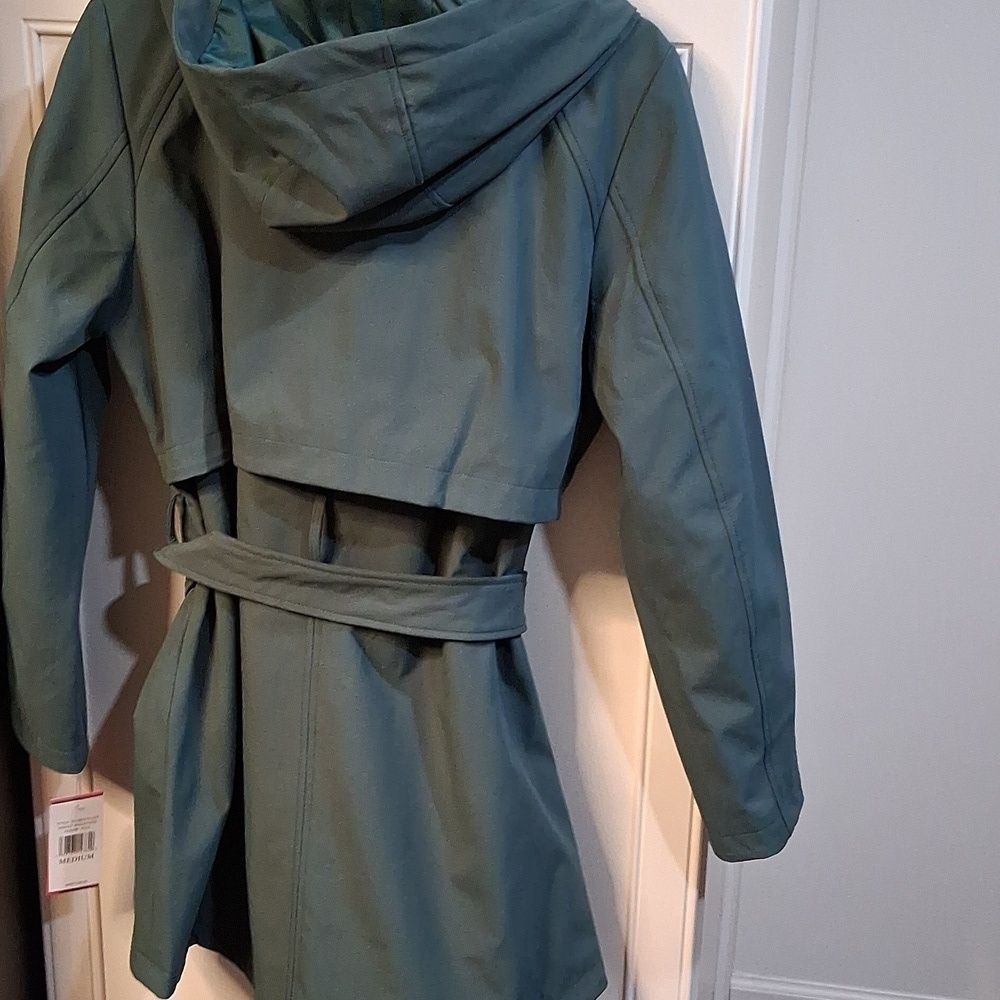 NWT Vince Camuto Teal Trench Coat Size Medium - Picture 9 of 9